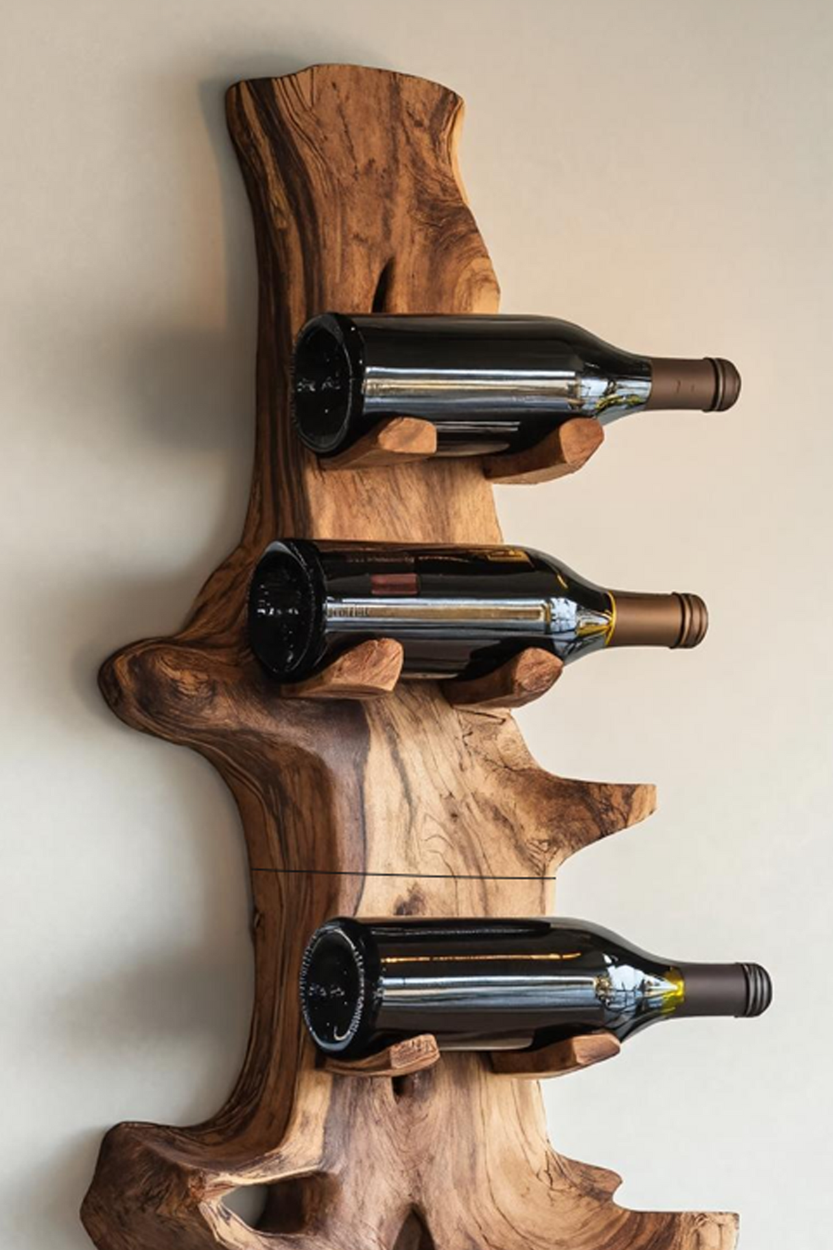 Handcrafted Live Edge Wine Holder For Modern Furniture Decor