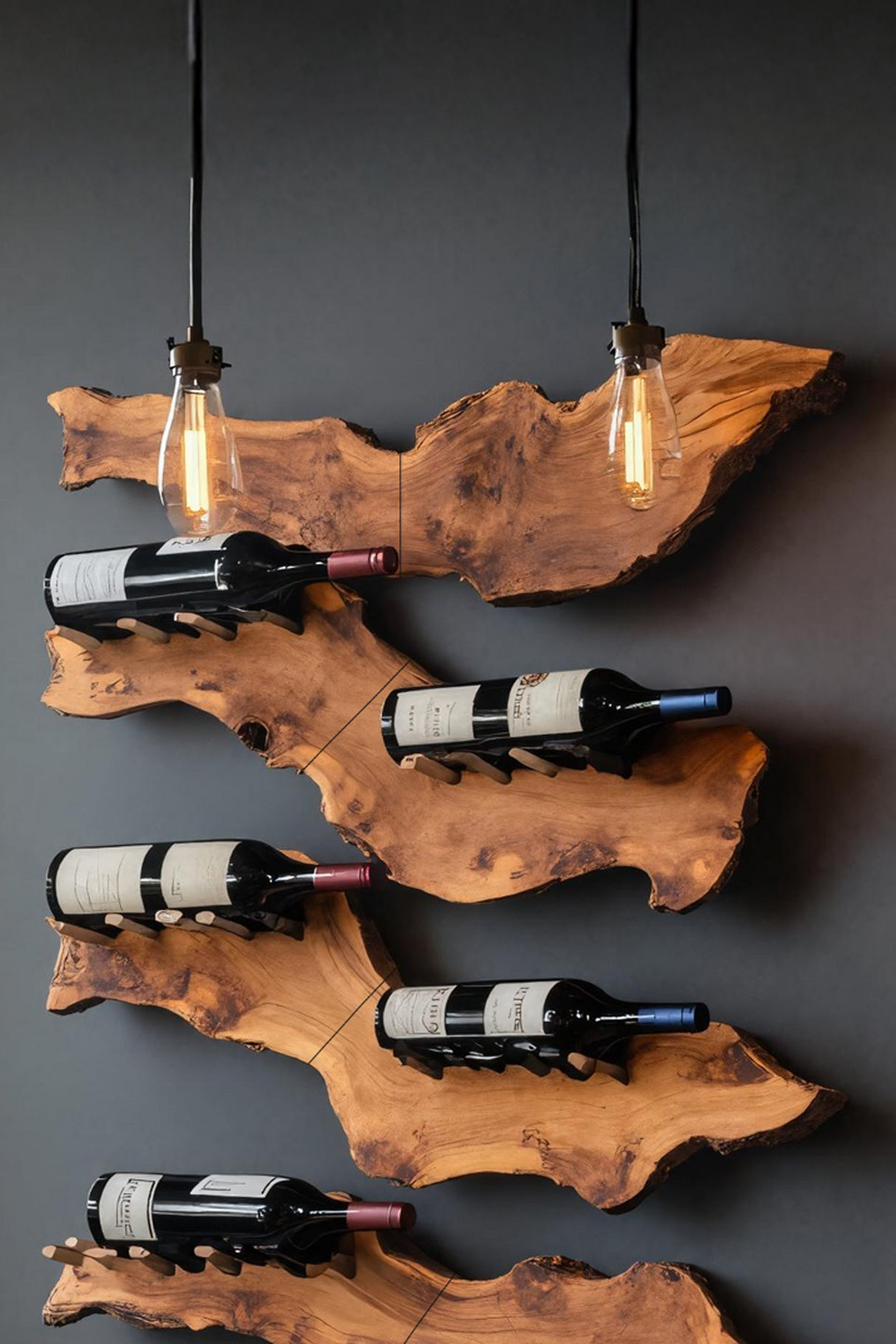 Farmhouse Wooden Wine Holder For Entryway Wine Storage Decor