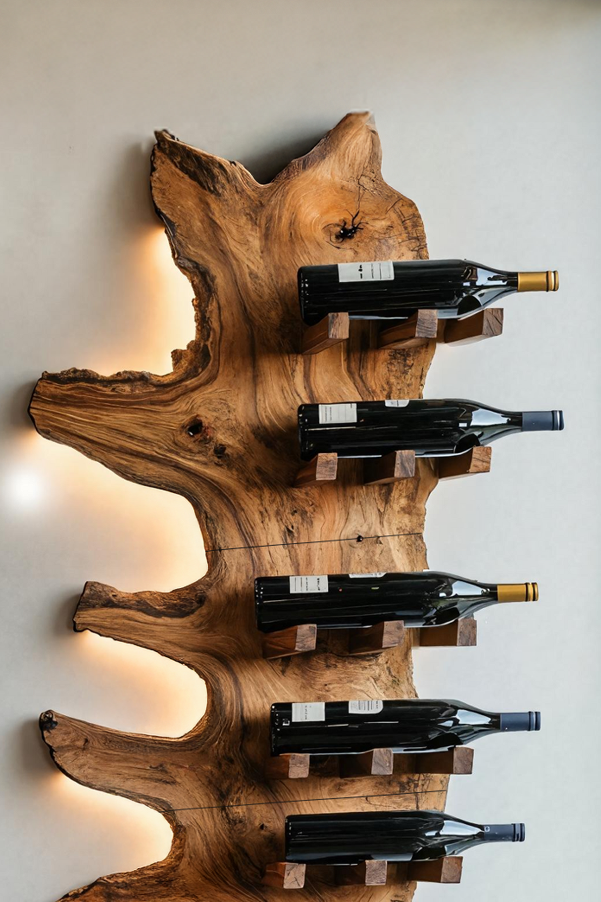 Modern Live Edge Wine Rack For Furniture Decor And Wine Shelf