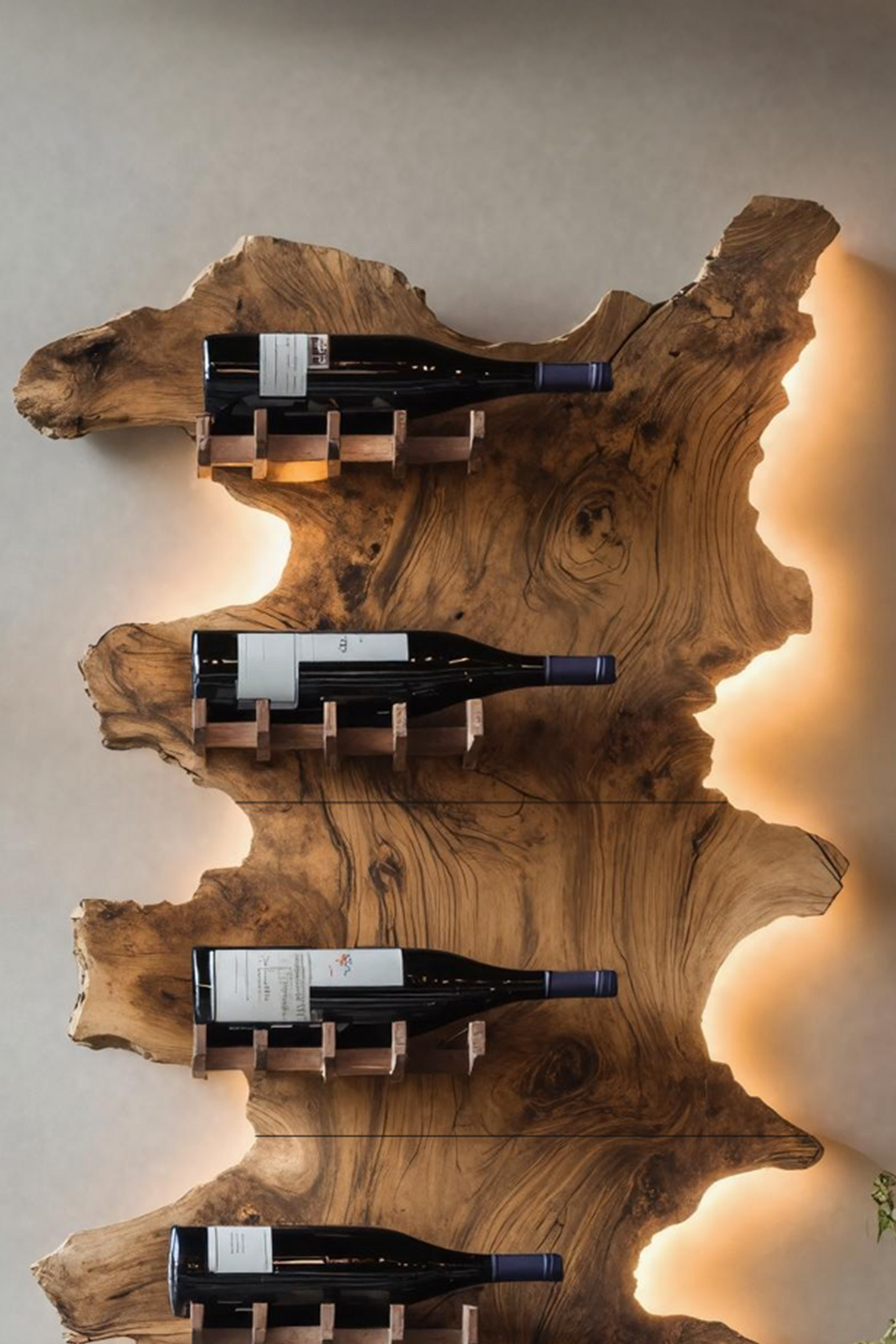 Mid Century Wooden Wine Rack For Bar Decor And Wine Storage