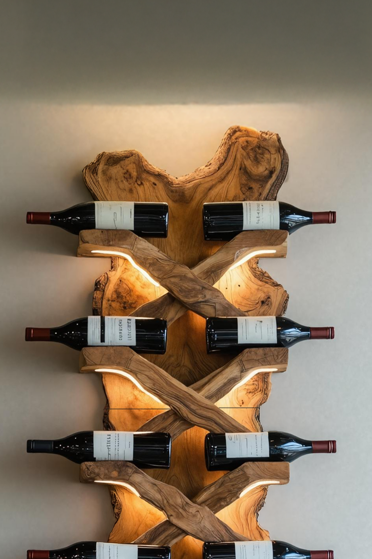 Handcrafted Solid Wood Wine Rack For Bar Decor And Storage