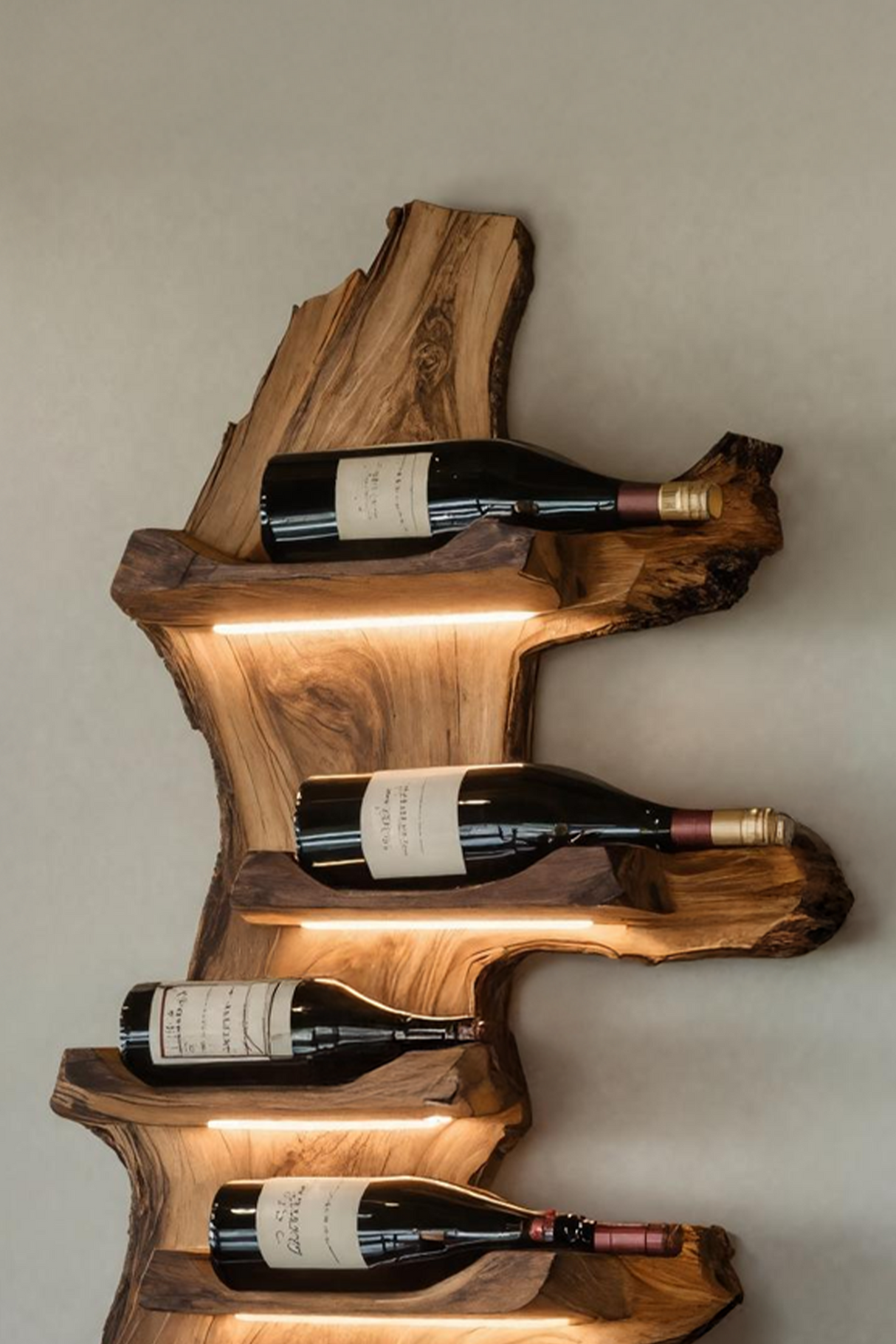 Farmhouse Live Edge Wine Holder For Entryway Furniture Decor
