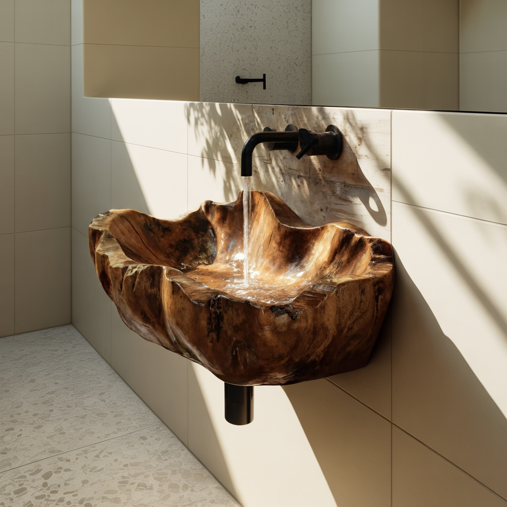 Modern Solid Wood Wash Basin For Luxury Bedroom Furniture Decor