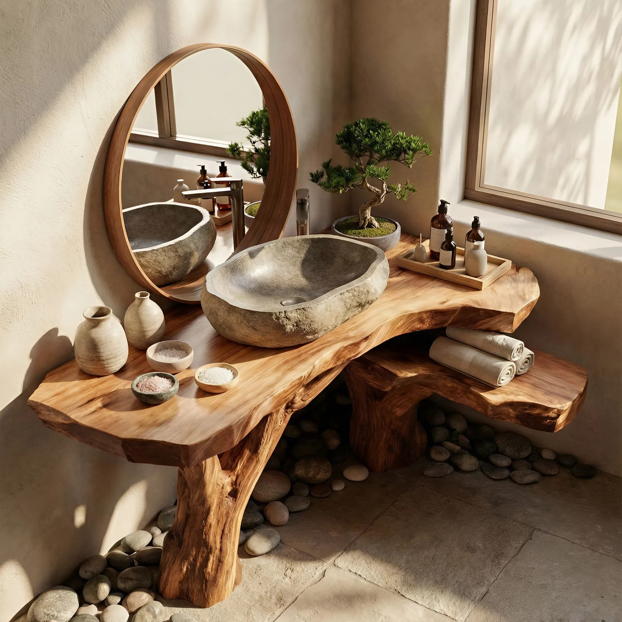 Modern Live Edge Vanity For Master Bathroom Design