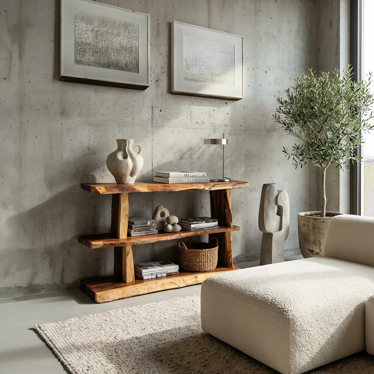 Modern Large Display Shelf For Living Room Storage And Furniture Decor