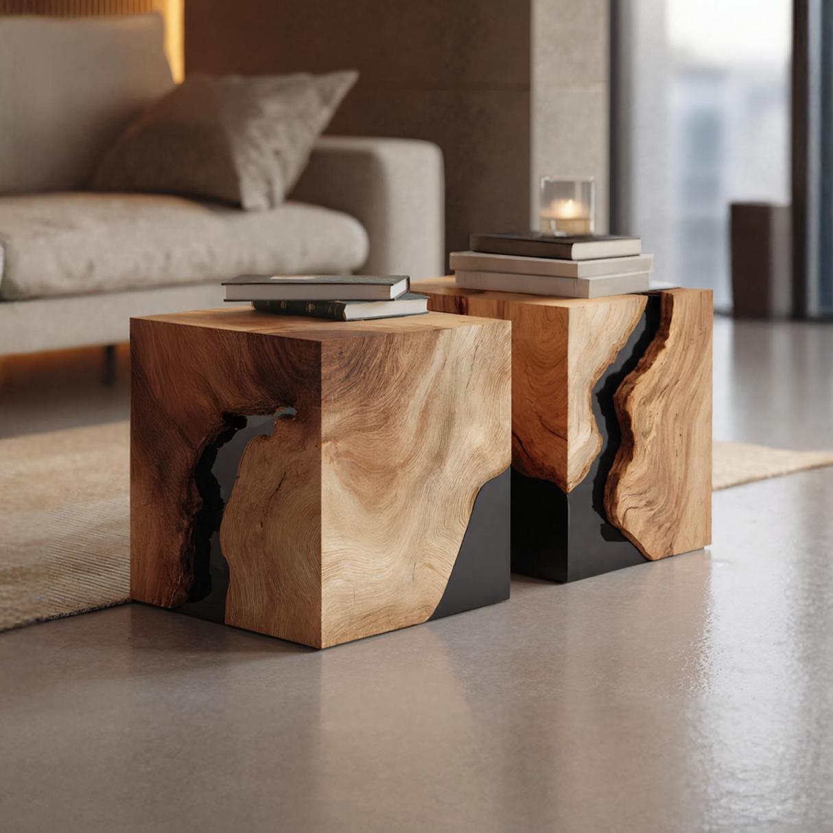 Modern Solid Wood Square Coffee Table For Home Style