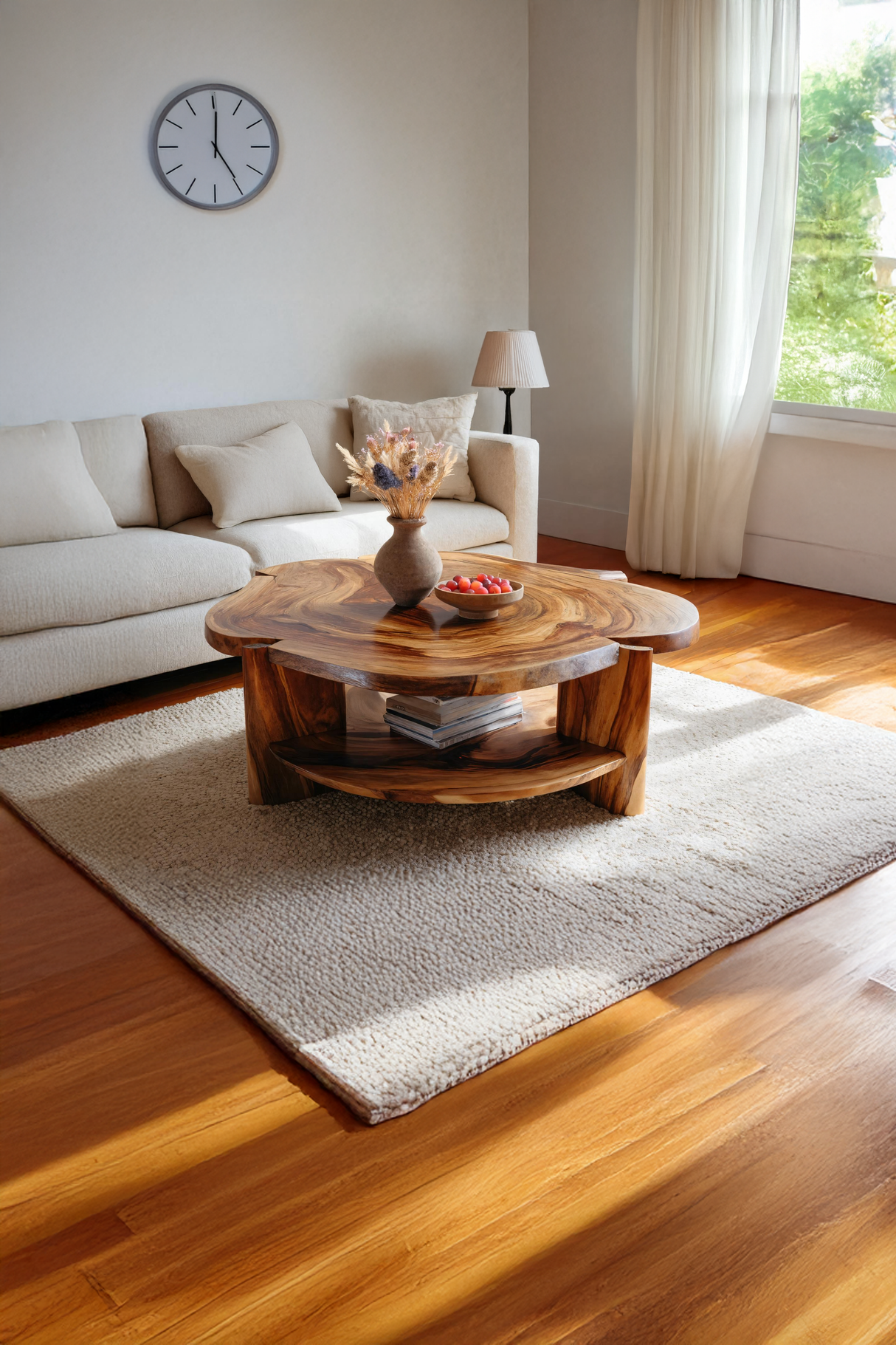 Farmhouse Handcrafted Solid Wood Coffee Table For Living Room Decor