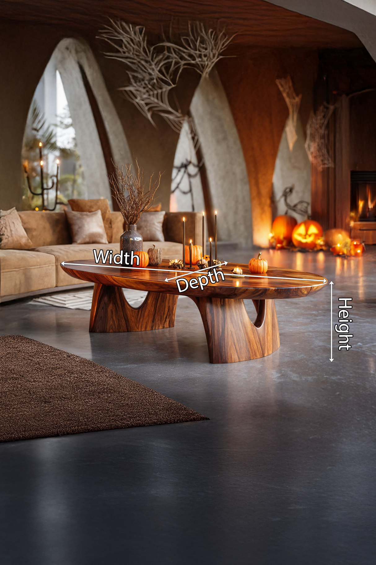 Handcrafted Solid Wood Coffee Table Livingroom Decor Haunted Charm