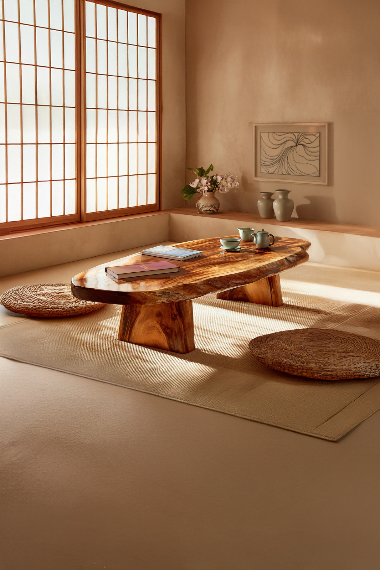 Handcrafted Live Edge Low Table For Living Room Furniture Decor