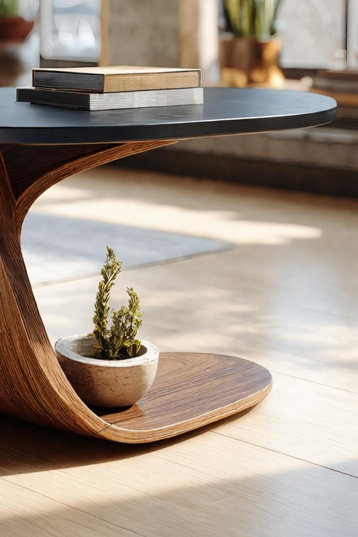 Handcrafted Solid Wood End Table For Natural Home Decor