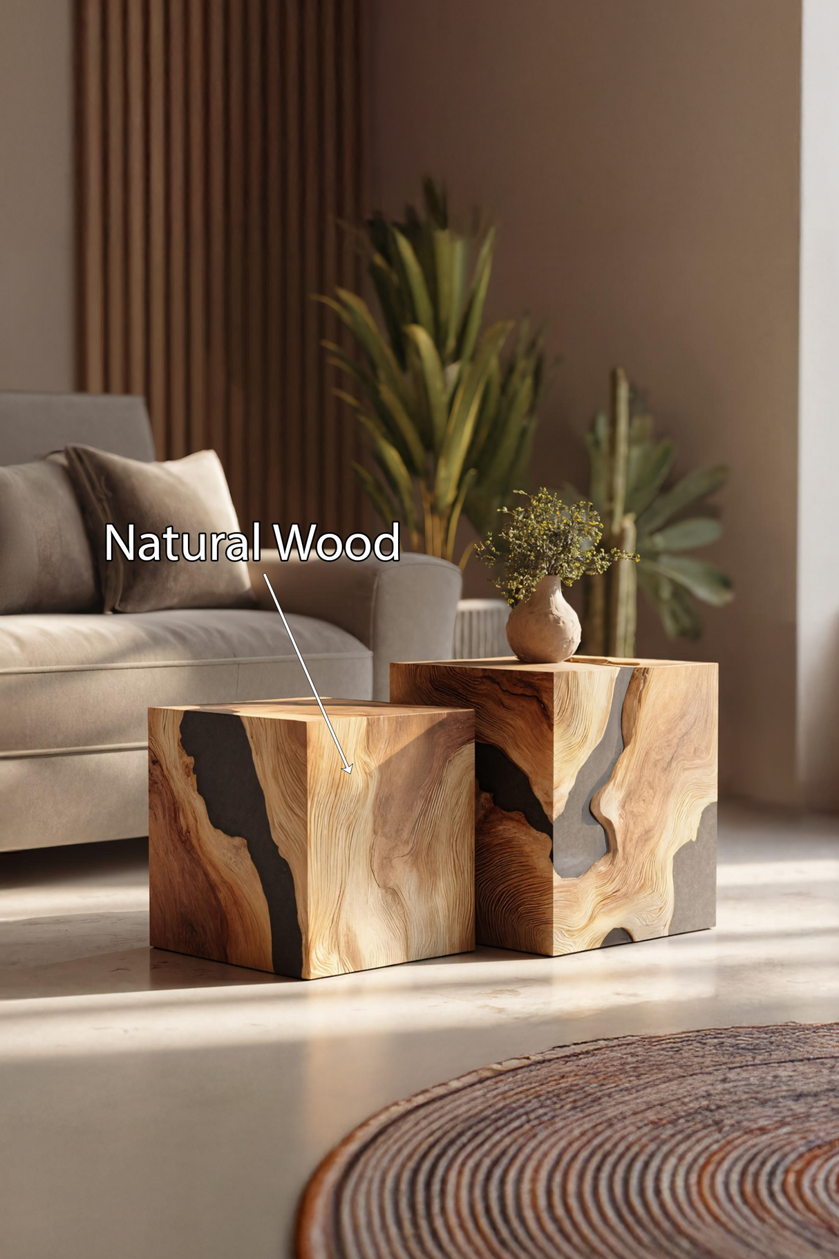 Handcrafted Solid Wood Square Table For Entryway Design