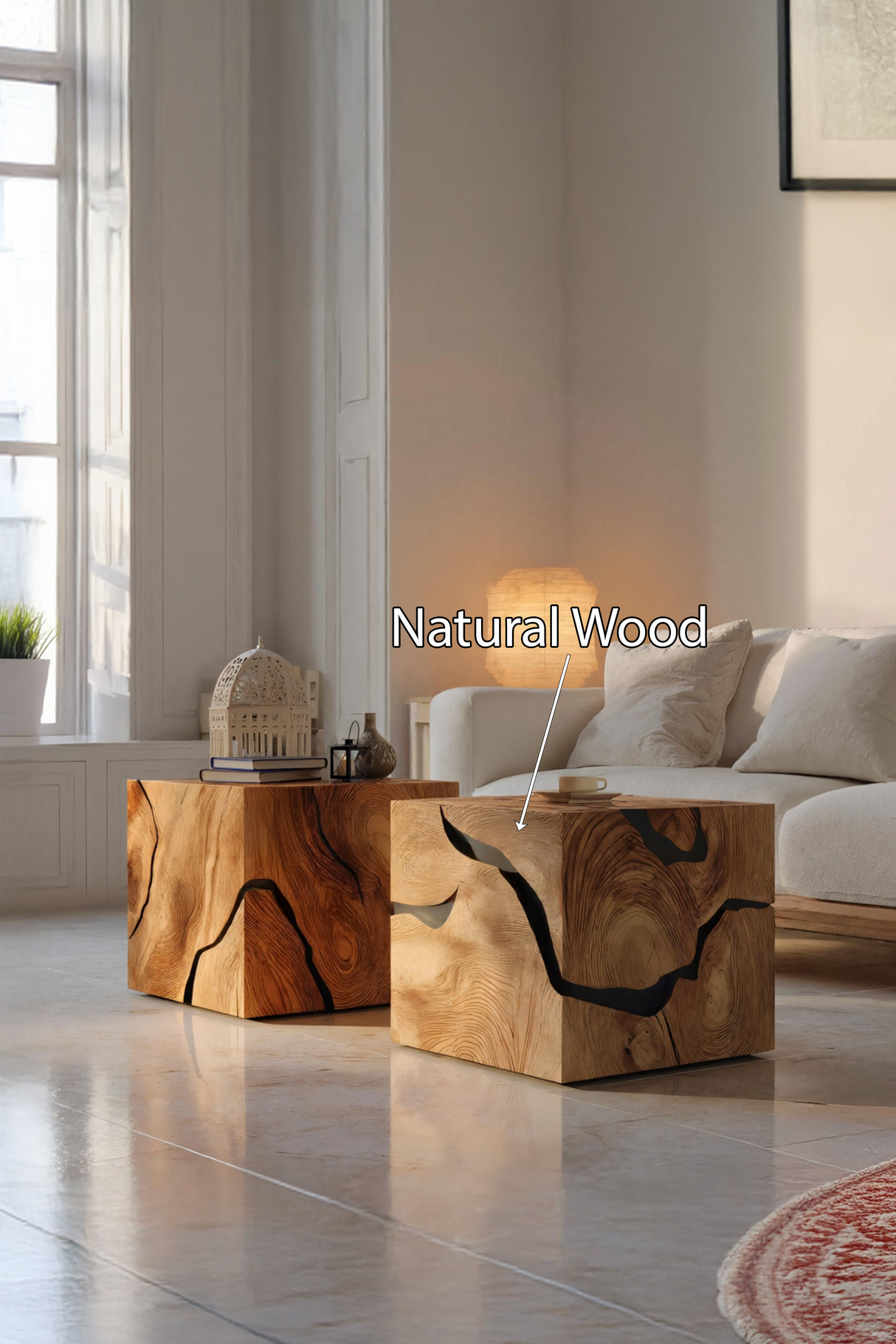 Handcrafted Wooden Cube Coffee Table For Rustic Decor