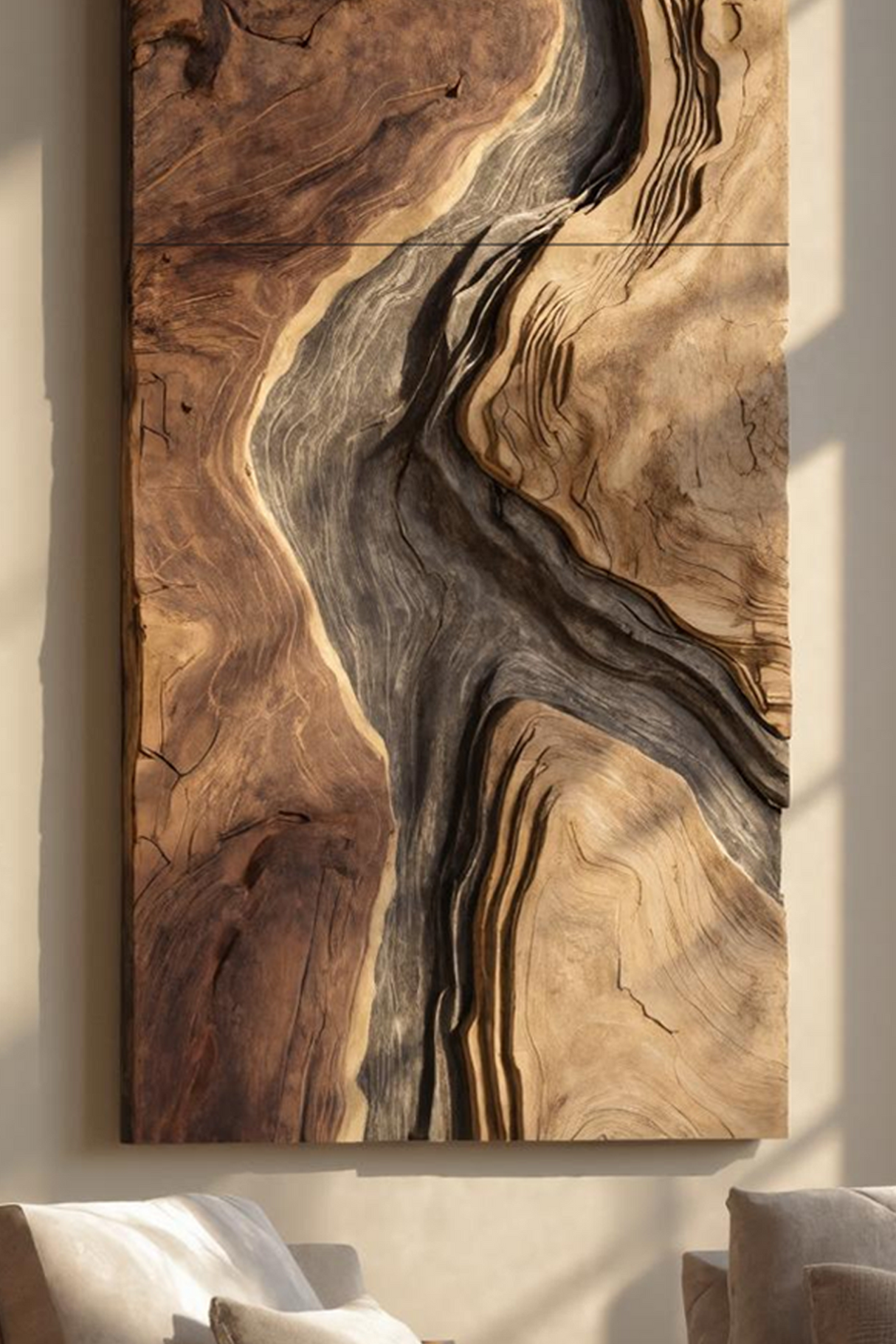 Handcrafted Wooden Wall Sculpture For Entryway Design