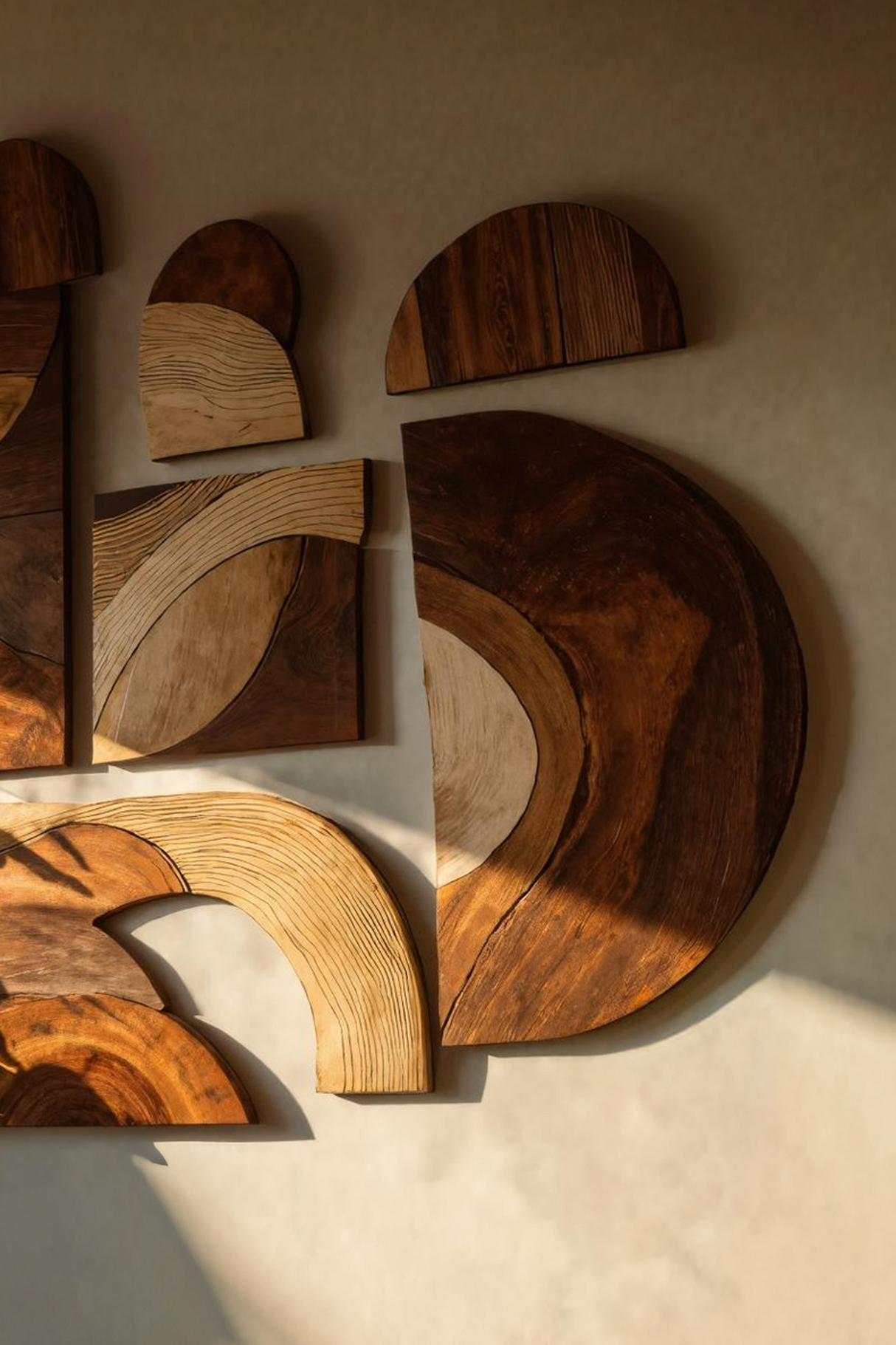 Mid Century Solid Wood Wall Art For Furniture Decor