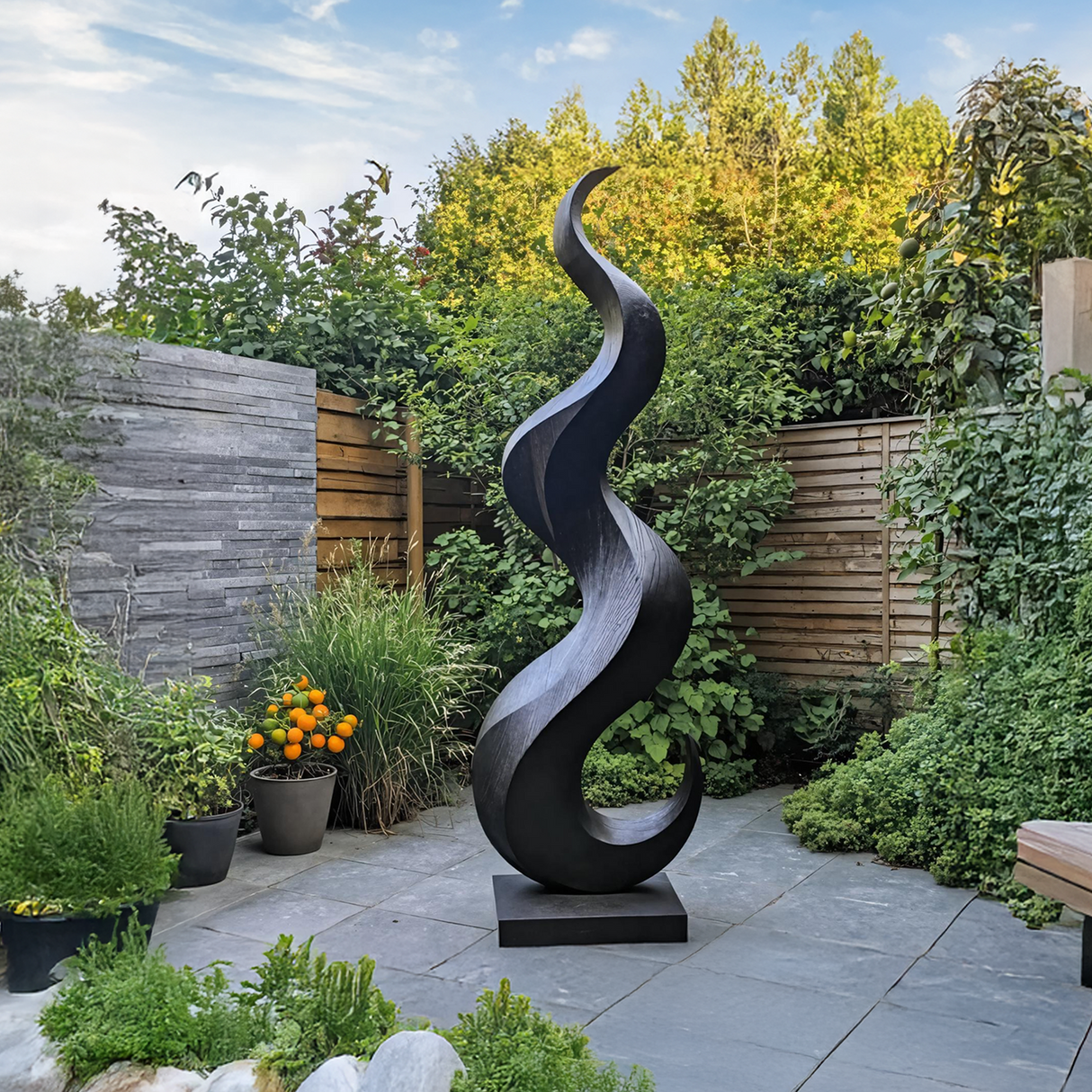 Mid Century Large Wooden Sculpture For Furniture Backdrop