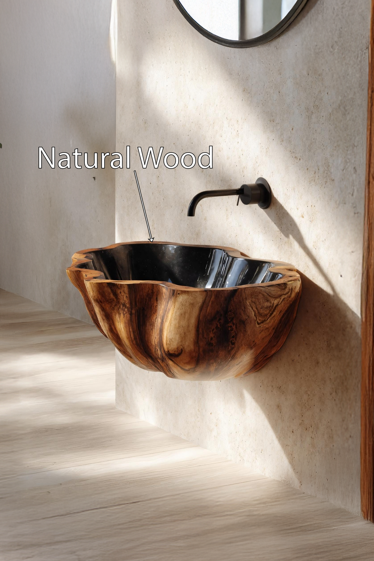 Mid Century Solid Wood Wash Basin For Custom Furniture Decor Design