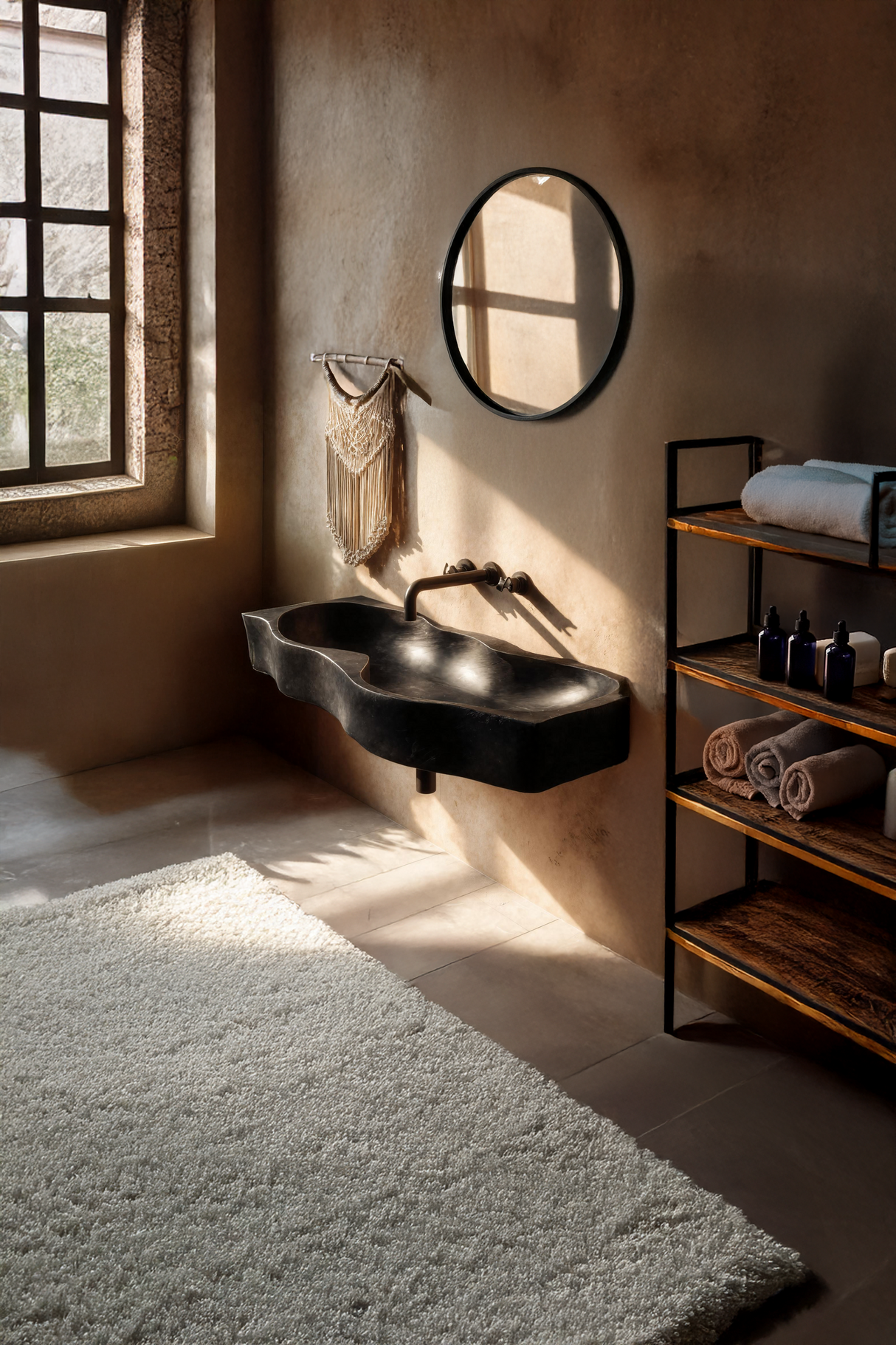 Mid Century Wooden Live Edge Wood Basin For High End Bathroom Decor