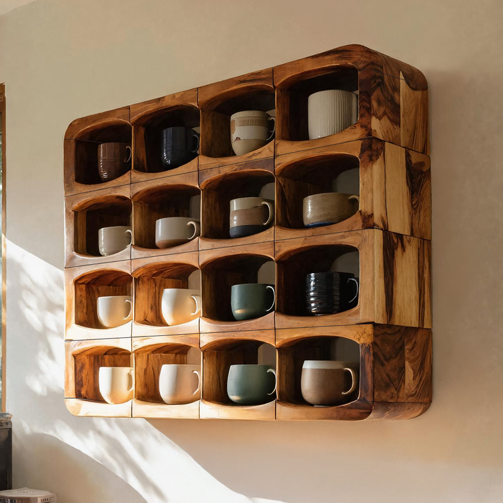Handcrafted Wall-Mounted Kitchen Rack For Pantry Styling