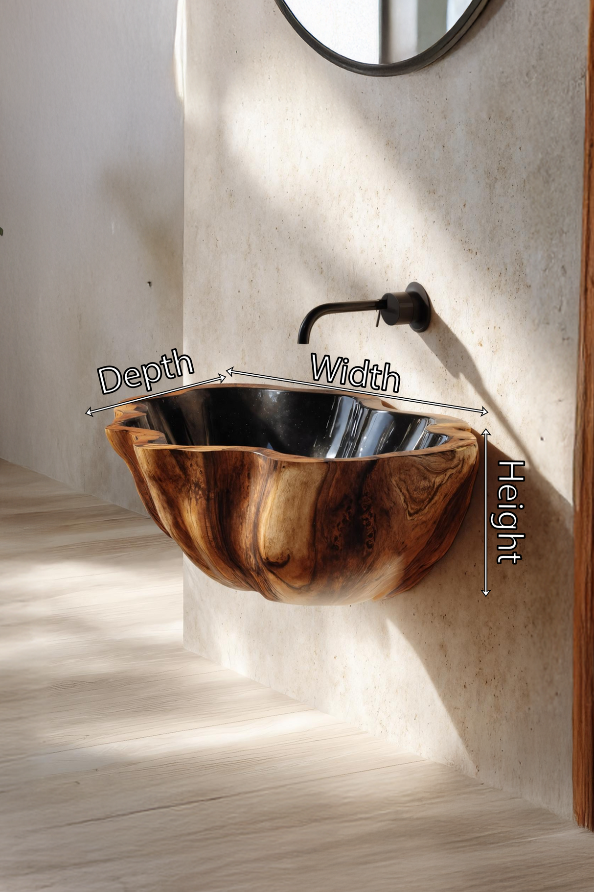 Mid Century Solid Wood Wash Basin For Custom Furniture Decor Design