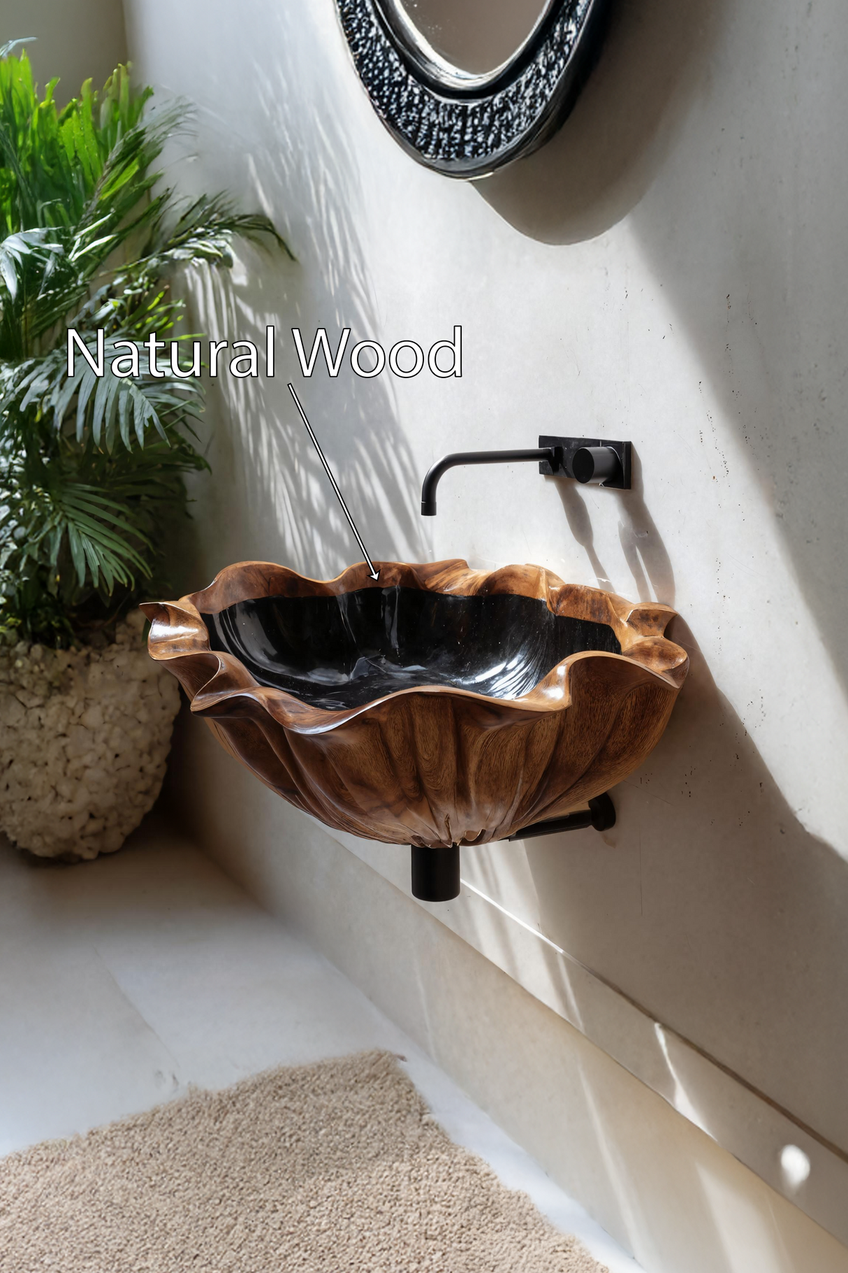 Farmhouse Live Edge Wood Vanity Sink For Timeless Bathroom Decor