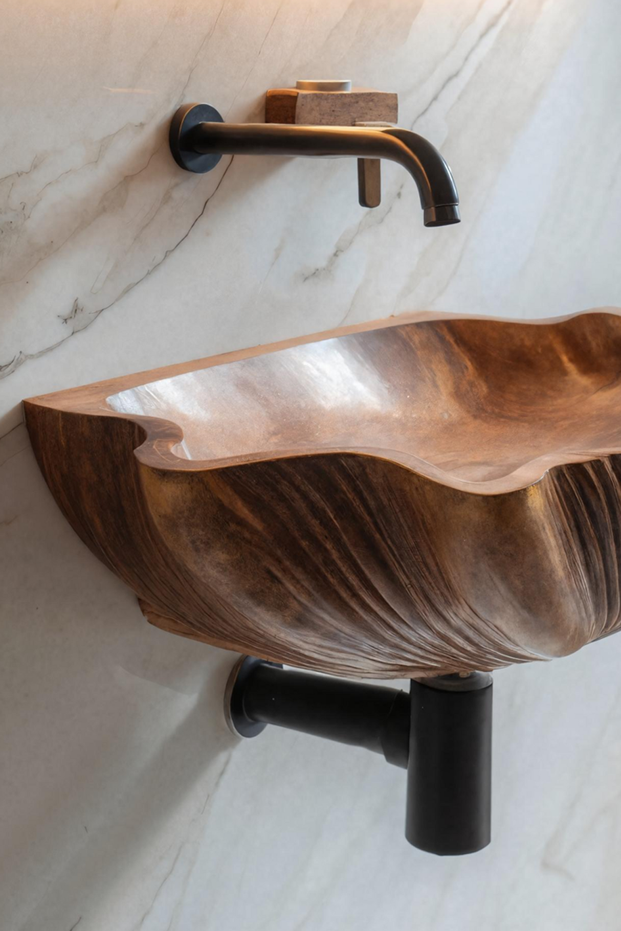 Mid Century Wooden Live Edge Wood Vanity Sink For Modern Bathroom Decor