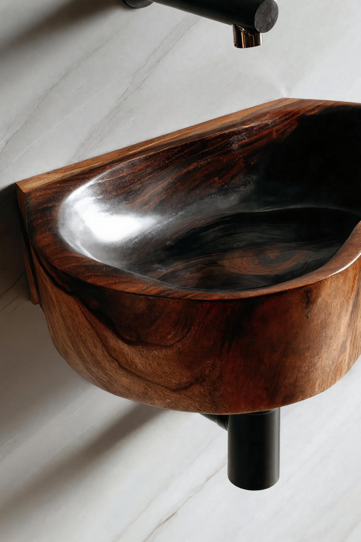 Mid Century Solid Wood Wash Basin For Elegant Bathroom Furniture Decor