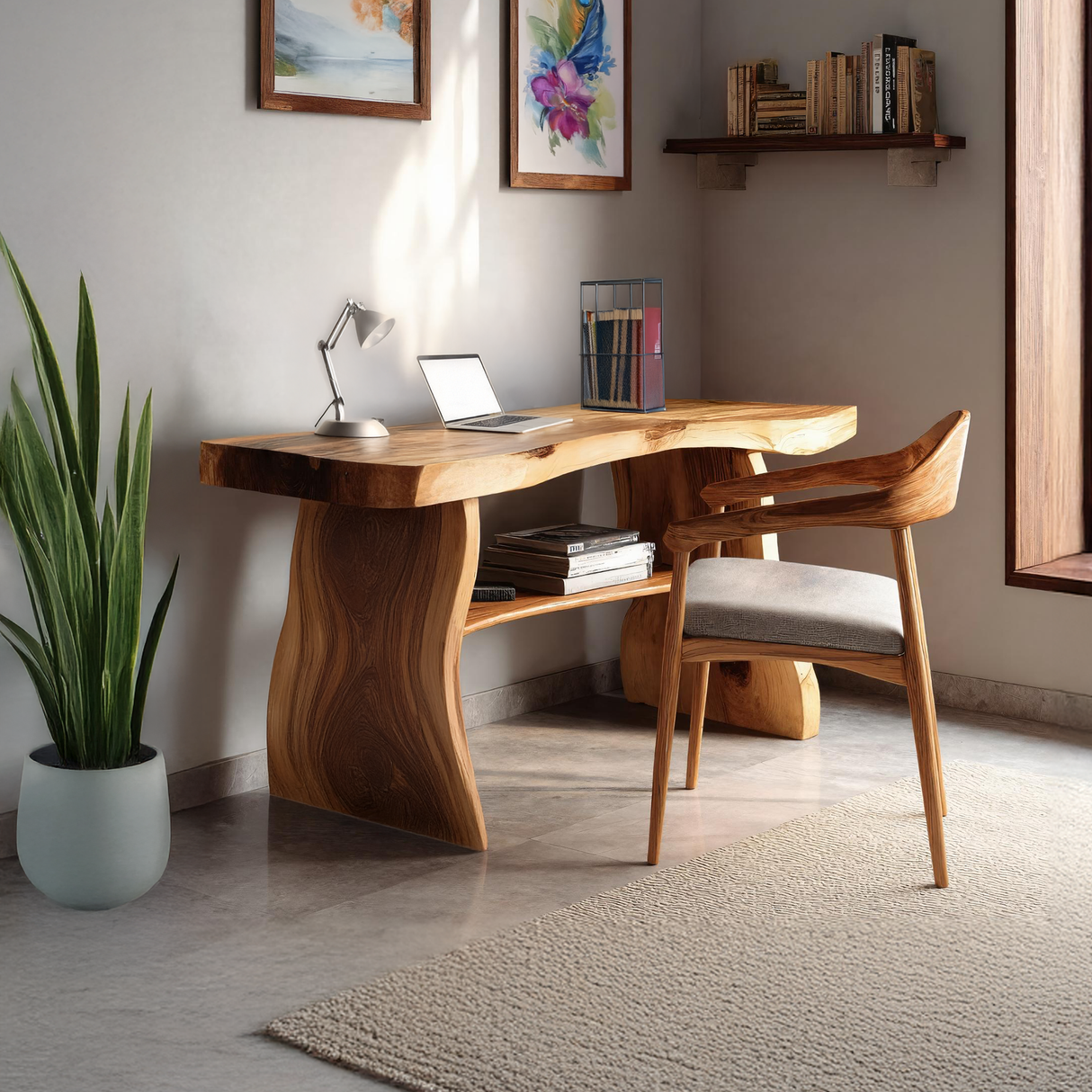 Modern Solid Wood Desk For Minimalist Home Office Design