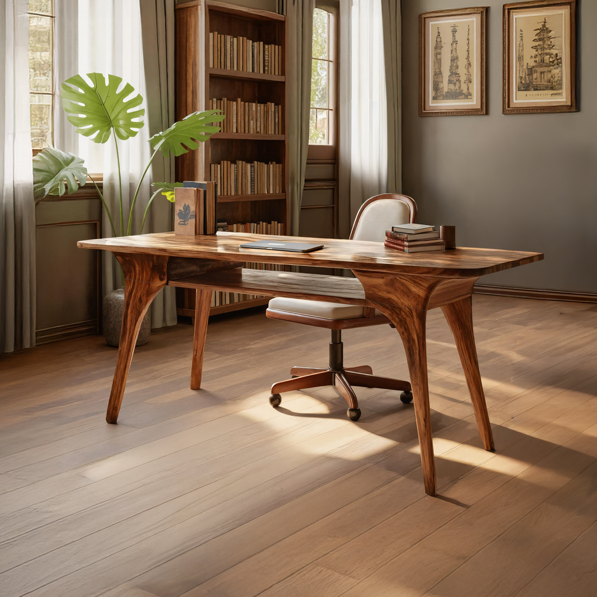 Modern Solid Wood Desk For Living Room And Office Decor