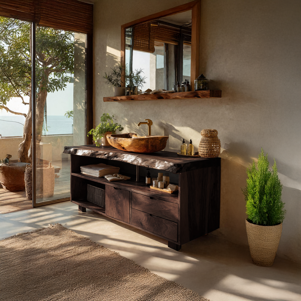 Modern Mid Century Vanity For Bathroom Makeover