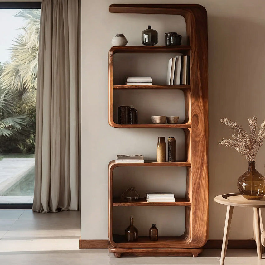 Minimalist Wooden Standing Shelf For Living Room