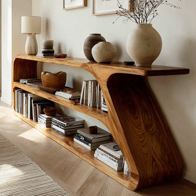 Minimalist Wooden Console Table For Living Room Display