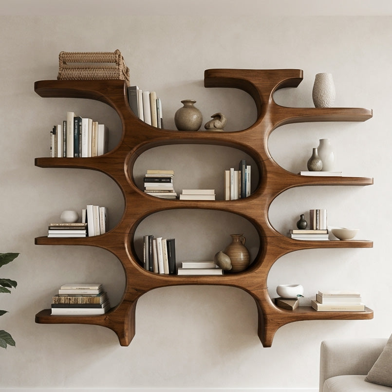 Modern Farmhouse Wooden Wall Shelf For Cozy Living Room