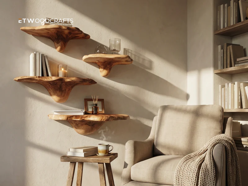 Curved Wood Wall Shelf - Elevate Your Home With Organic Elegance