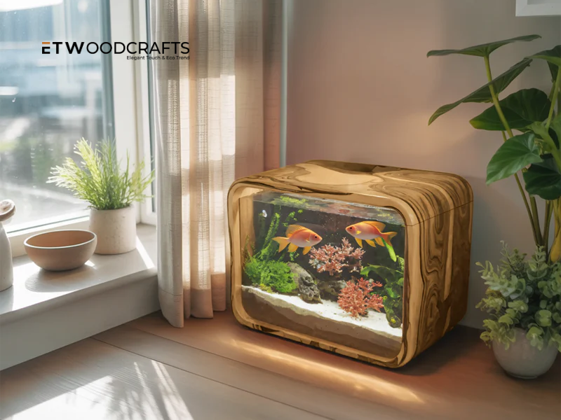 Table with Aquarium - Blend of Elegance and Aquatic Serenity