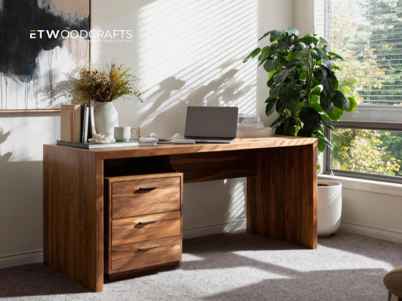 Real Wood Vanity Desk - Natural Beauty With Purpose