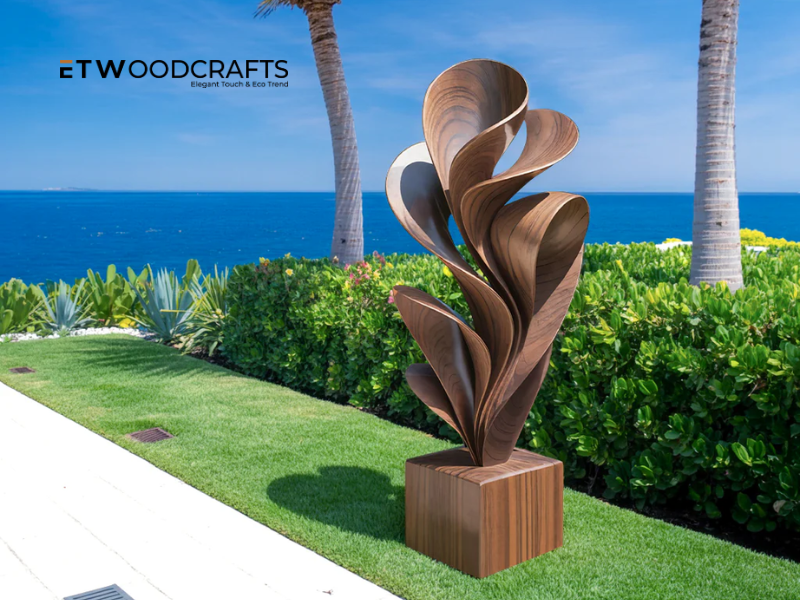Modern Sculptures Reclaimed Wood Conversation Pieces - Sustainable Art With Timeless Appeal