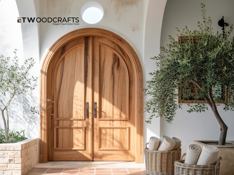 Double Wood Entry Doors with Glass - A Classic Elegance for Your Home