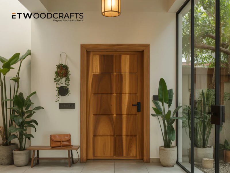 Bedroom Wooden Door With Carved Lines Company