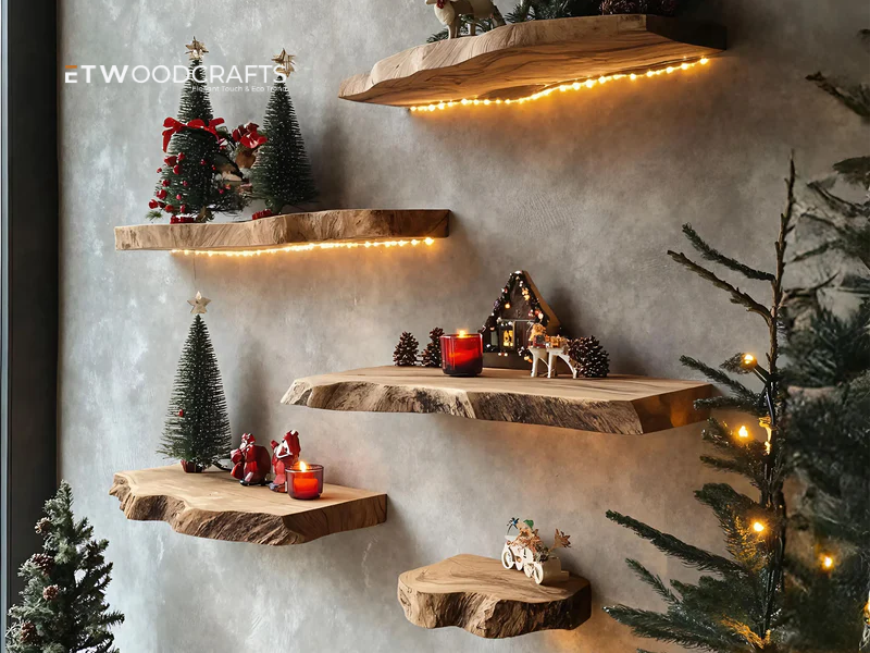 Floating Shelves Christmas Decor Ideas - Festive Highlights for Space