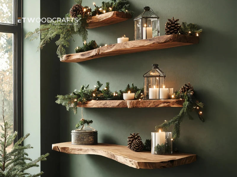 How To Decorate Floating Shelves For Christmas - Creating Cozy Holiday