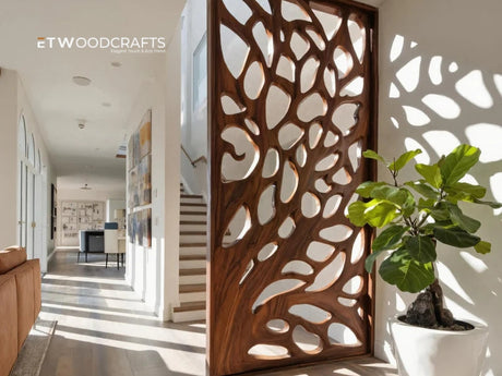 Wooden Wall Divider Design - Elevating Space With Natural Architecture