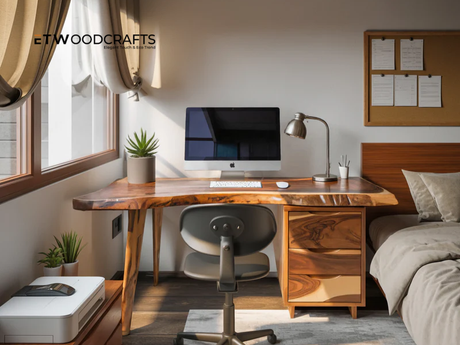 Live Edge Desk With Drawers - Where Nature Meets Function