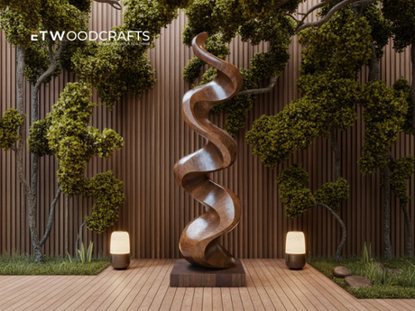 Mid Century Wood Sculpture - Timeless Organic Design For Modern Spaces