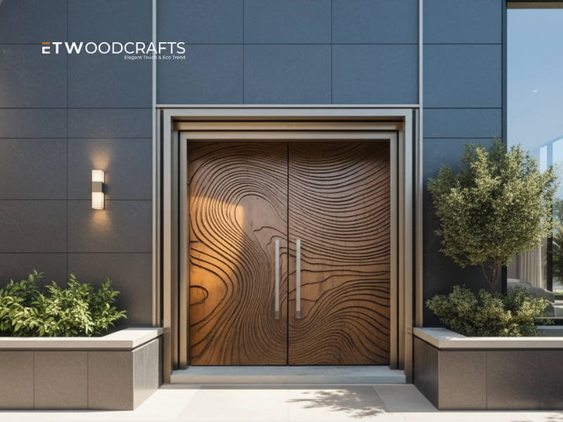 Solid Double Doors Exterior - Timeless Architectural Presence