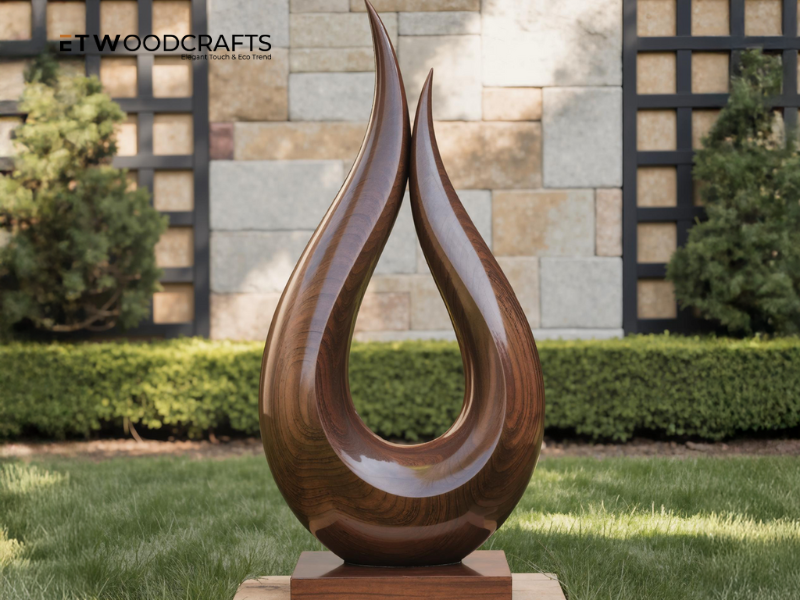 Geometric Abstract Wood Sculpture - Sharp Lines, Stunning Impact