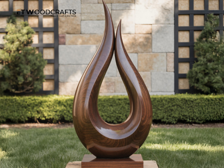 Geometric Abstract Wood Sculpture - Sharp Lines, Stunning Impact