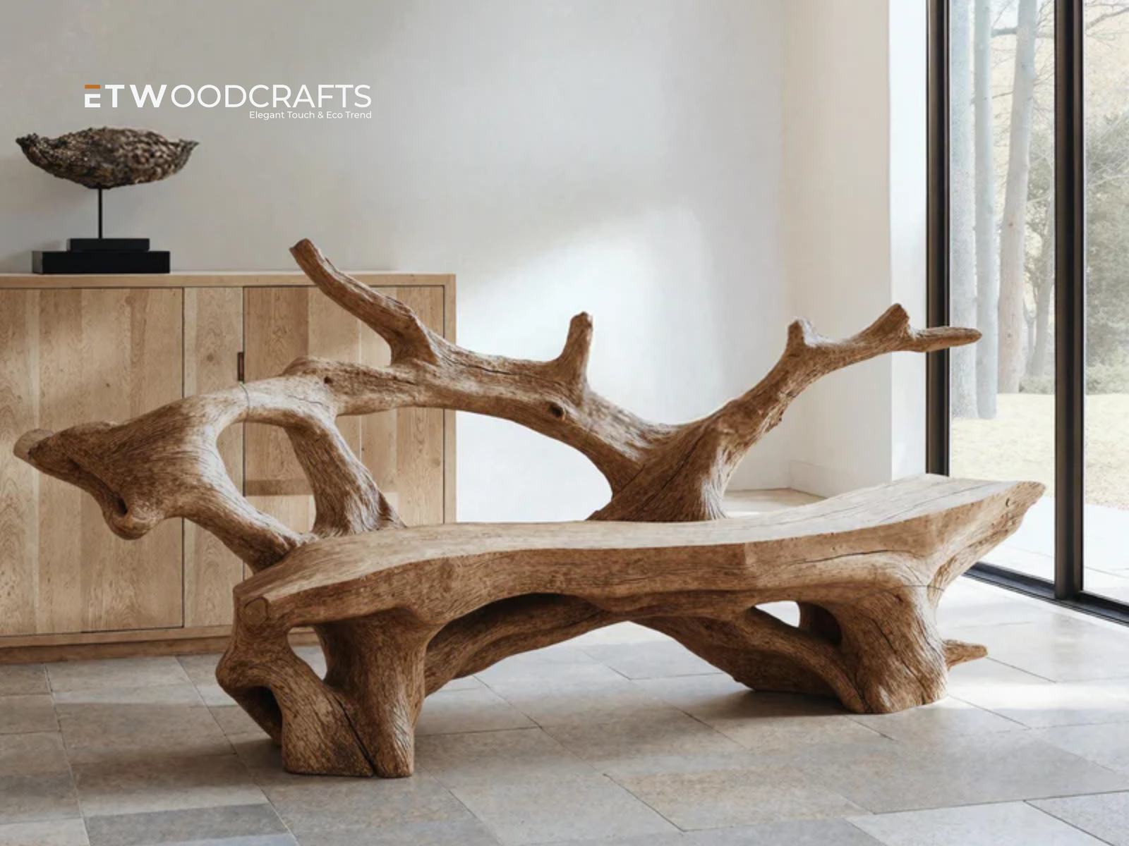 Rustic Live Edge Garden Bench - A Perfect Blend of Nature and Comfort