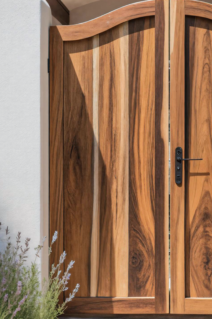 Curved Top Garden Gate Double Entry Door For Villa Courtyard