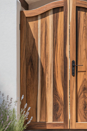 Curved Top Garden Gate Double Entry Door For Villa Courtyard