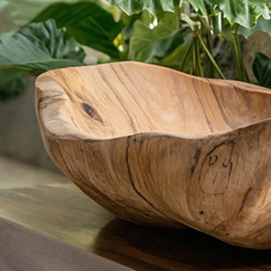 Mid Century Wooden Vessel Sink For Bathroom Vanity Decor